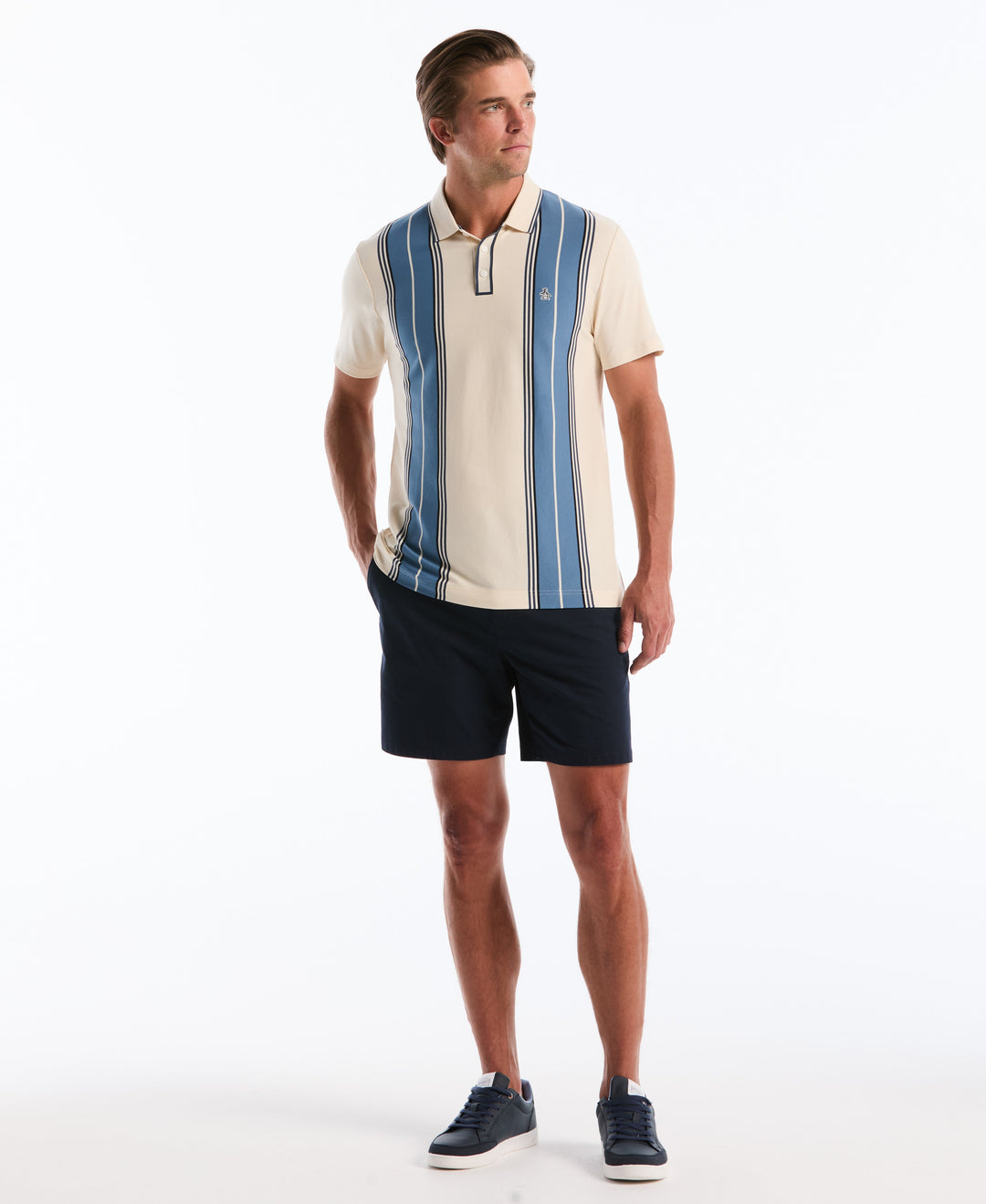 Organic Cotton Vertical Stripe Polo (Birch) 