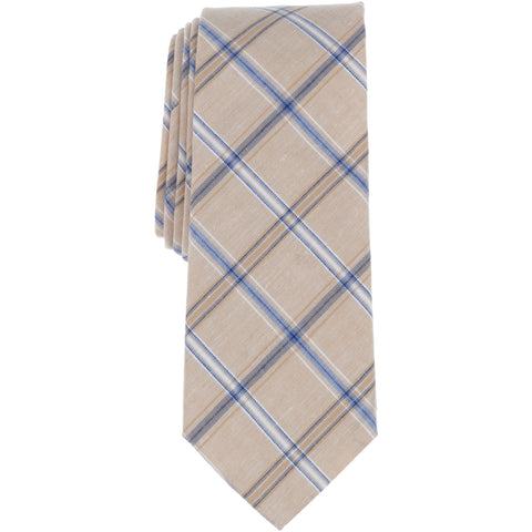 Isobe Plaid Tie (Taupe) 