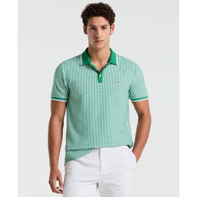 Allover Jaquard Contrast Check Polo Shirt (Amazon) 