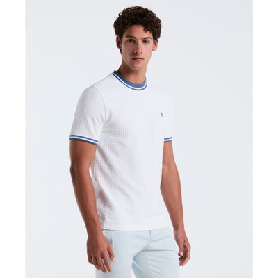 Jacquard All-Over Ringer Tee (Bright White) 