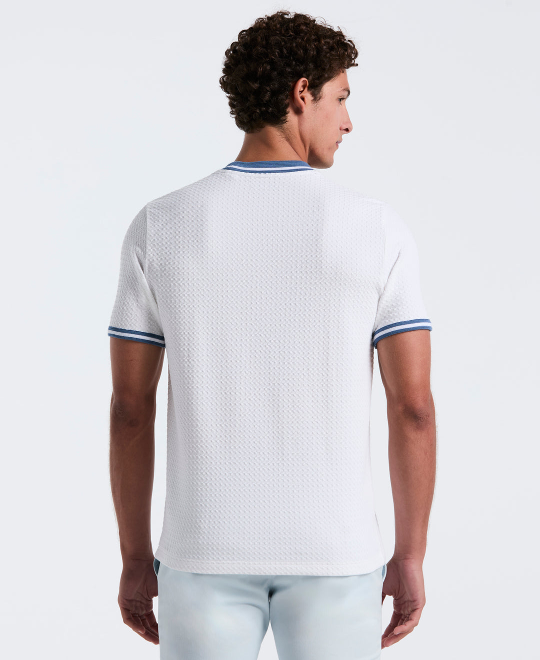 Jacquard All-Over Ringer Tee (Bright White) 