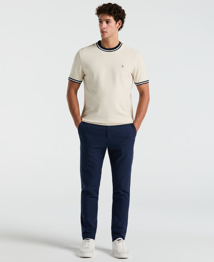 Jacquard All-Over Ringer Tee (Birch) 