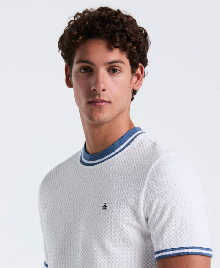 Jacquard All-Over Ringer Tee (Bright White) 