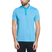 Jacquard Allover Dobby Print Polo (Blue Jewel) 