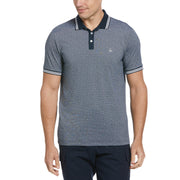Jacquard Allover Dobby Print Polo (Dark Sapphire) 