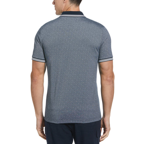 Jacquard Allover Dobby Print Polo (Dark Sapphire) 