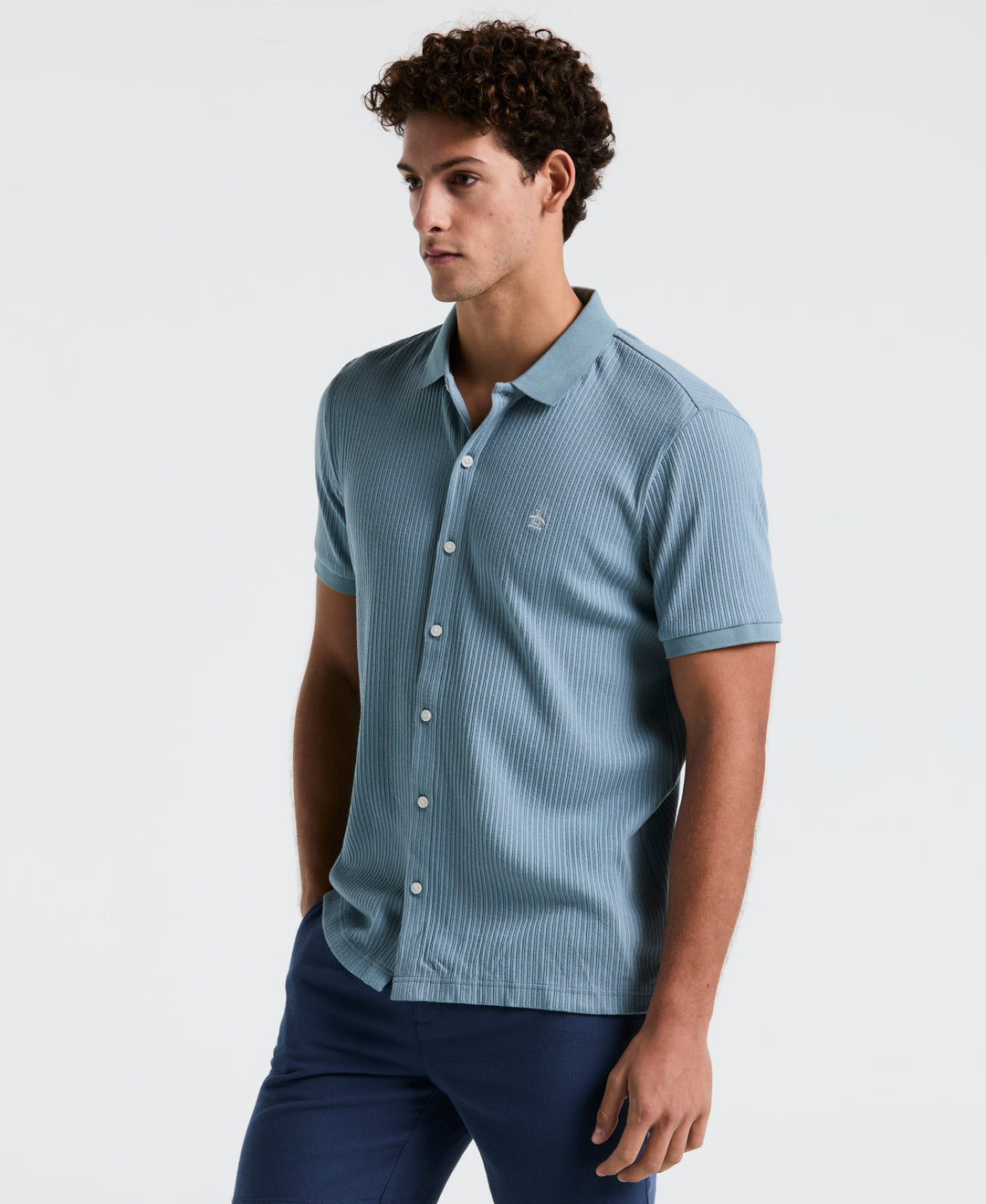 Jacquard Button Front Polo Shirt (Citadel) 