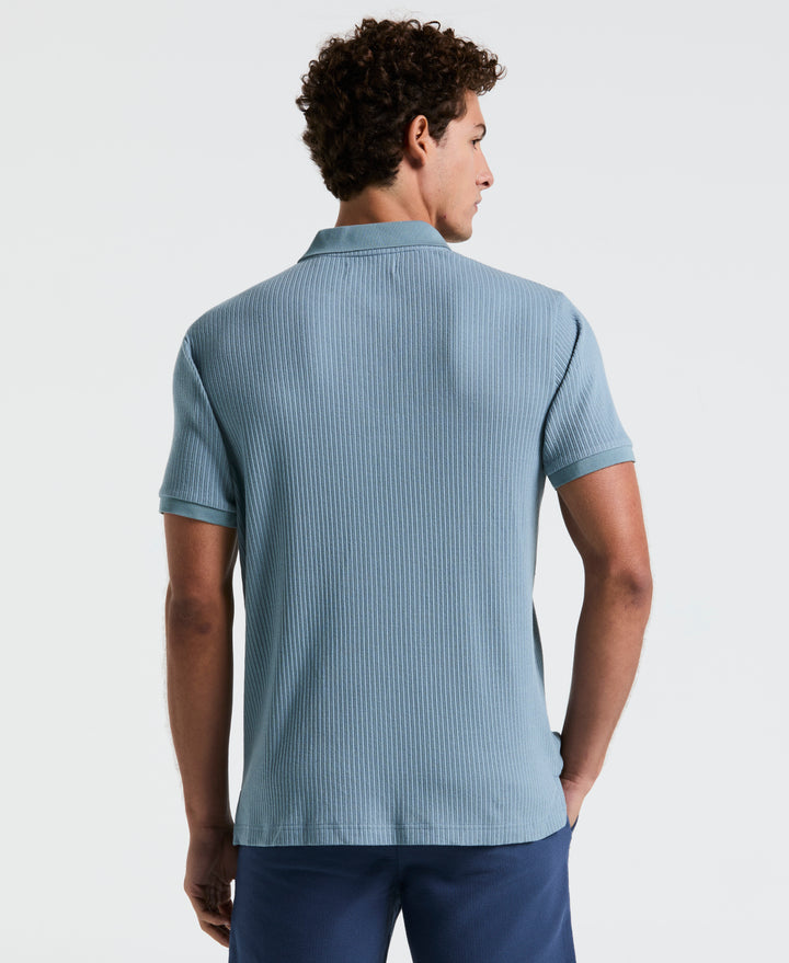 Jacquard Button Front Polo Shirt (Citadel) 