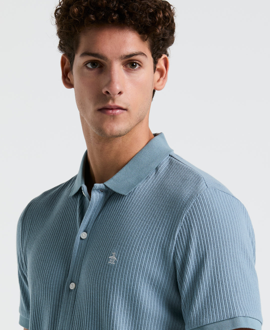 Jacquard Button Front Polo Shirt (Citadel) 