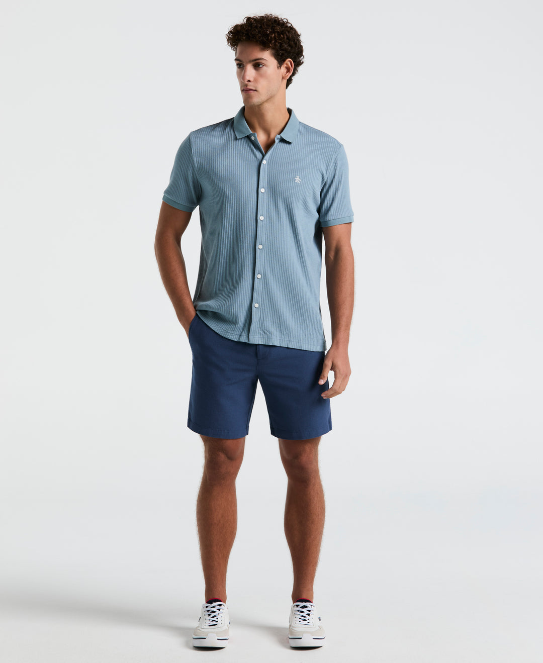 Jacquard Button Front Polo Shirt (Citadel) 