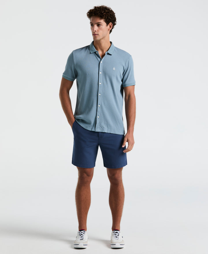 Jacquard Button Front Polo Shirt (Citadel) 