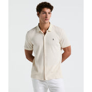 Jacquard Button Front Polo Shirt (Birch) 
