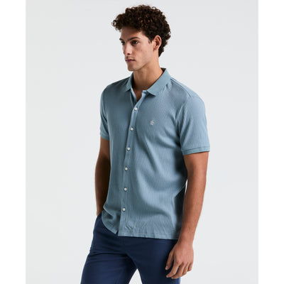 Jacquard Button Front Polo Shirt (Citadel) 