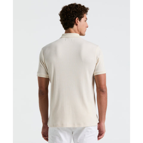 Jacquard Button Front Polo Shirt (Birch) 