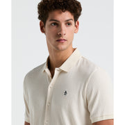 Jacquard Button Front Polo Shirt (Birch) 
