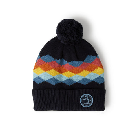 Jacquard Cuffed Beanie (Dark Sapphire) 