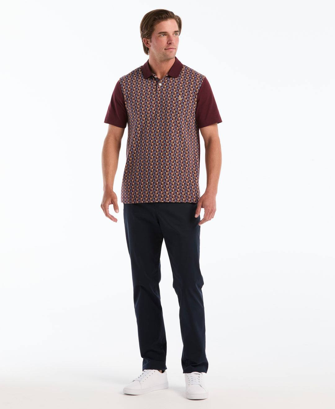 Cotton Jacquard Diamond Polo (Port Royale) 