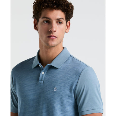 Jacquard Geo Line Jersey Polo (Citadel) 