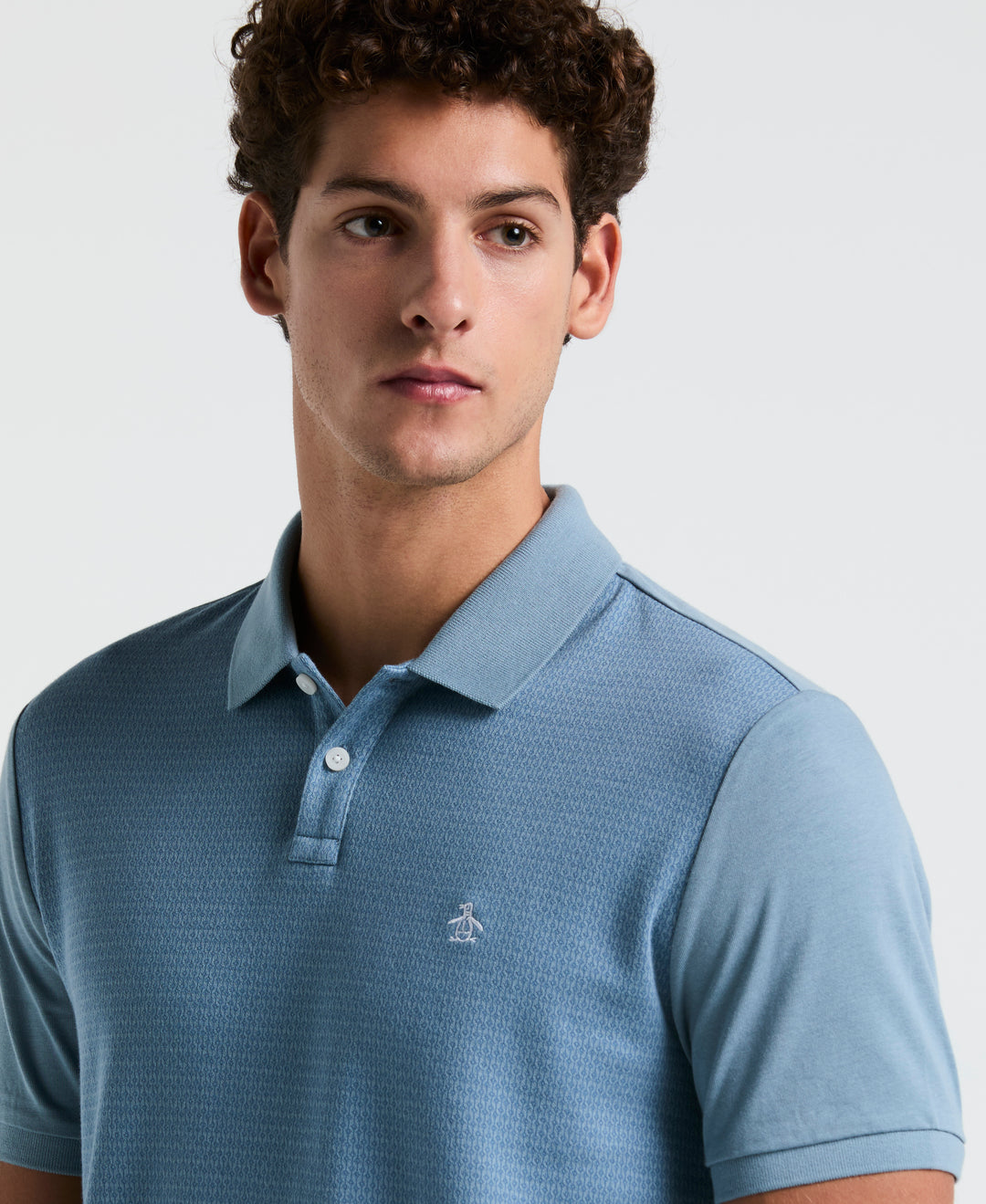 Jacquard Geo Line Jersey Polo (Citadel) 