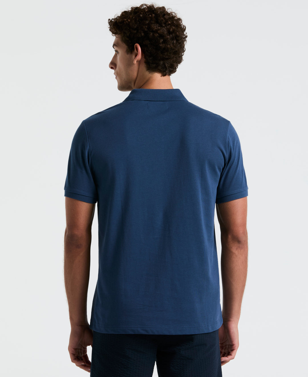 Jacquard Geo Line Jersey Polo (Sargasso Sea) 
