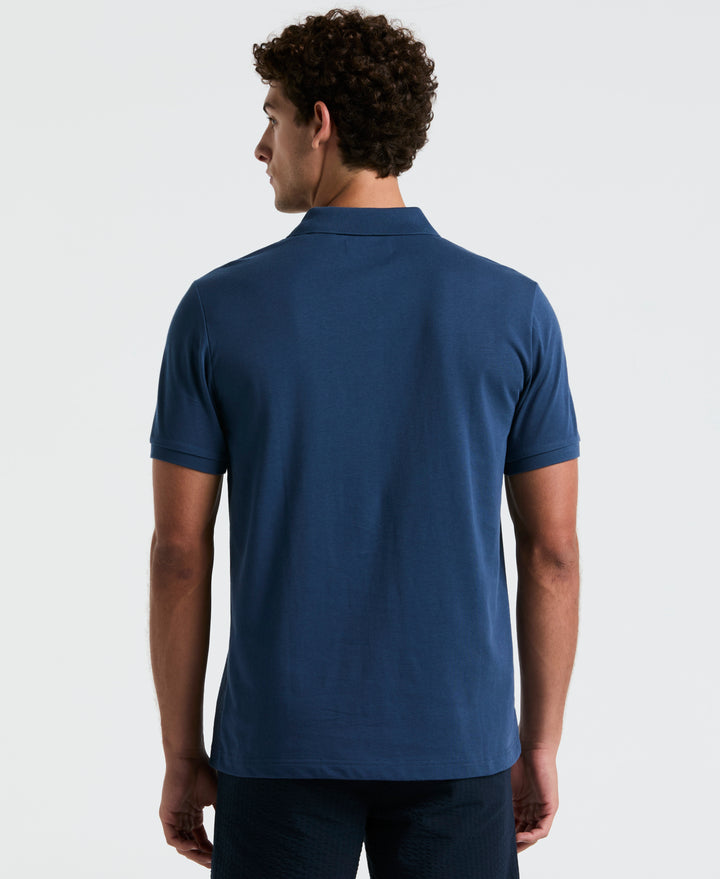 Jacquard Geo Line Jersey Polo (Sargasso Sea) 