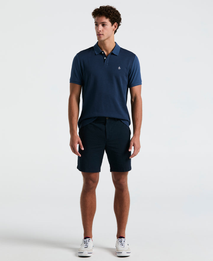 Jacquard Geo Line Jersey Polo (Sargasso Sea) 