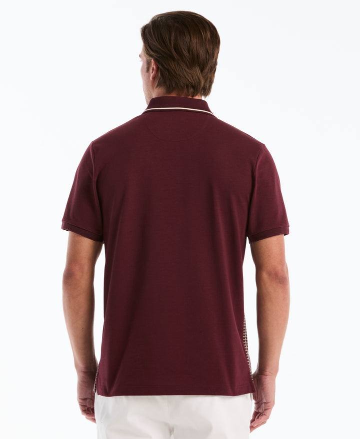 Cotton Jacquard Geo Tipped Polo (Port Royale) 