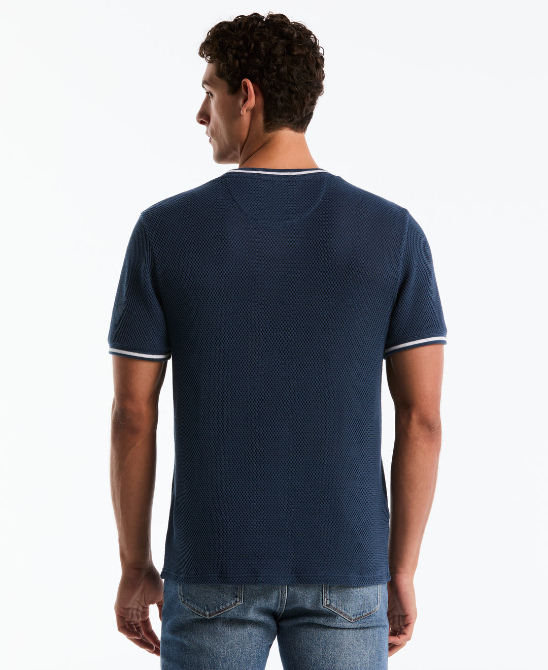 Jacquard Honeycomb Texture Tee (Red) 
