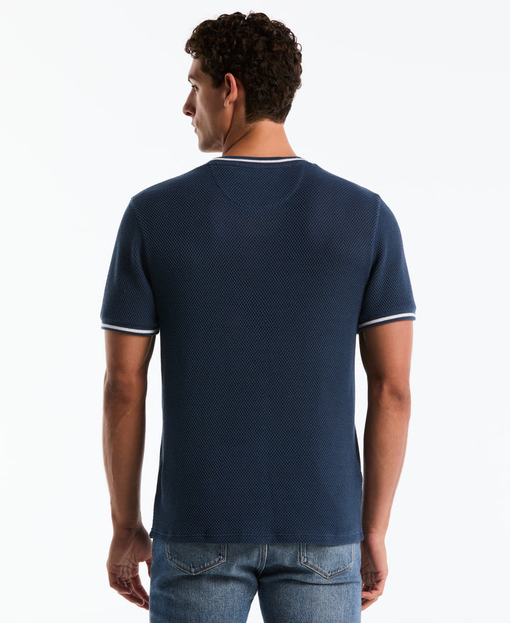 Jacquard Honeycomb Texture Tee (Red) 