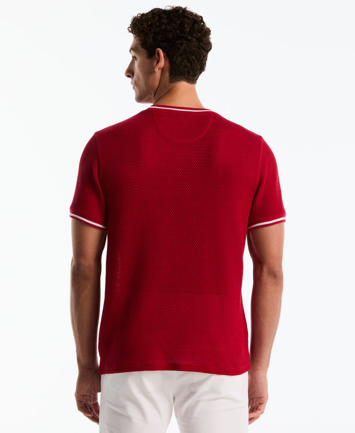 Jacquard Honeycomb Texture Tee (Red) 