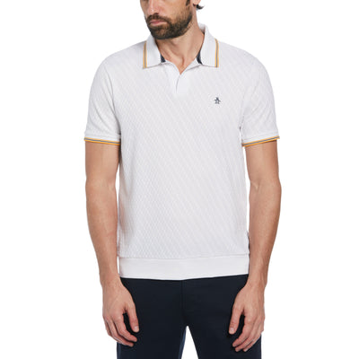 Jacquard Johnny Collar Polo (Bright White) 