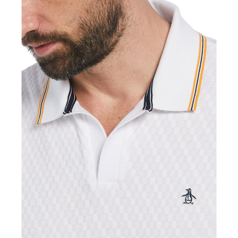 Jacquard Johnny Collar Polo (Bright White) 