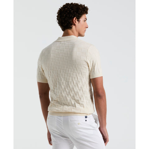 Jacquard Johnny Collar Sweater Polo (Birch) 