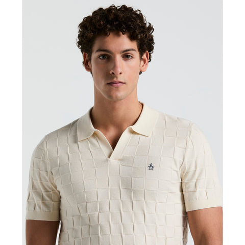 Jacquard Johnny Collar Sweater Polo (Birch) 