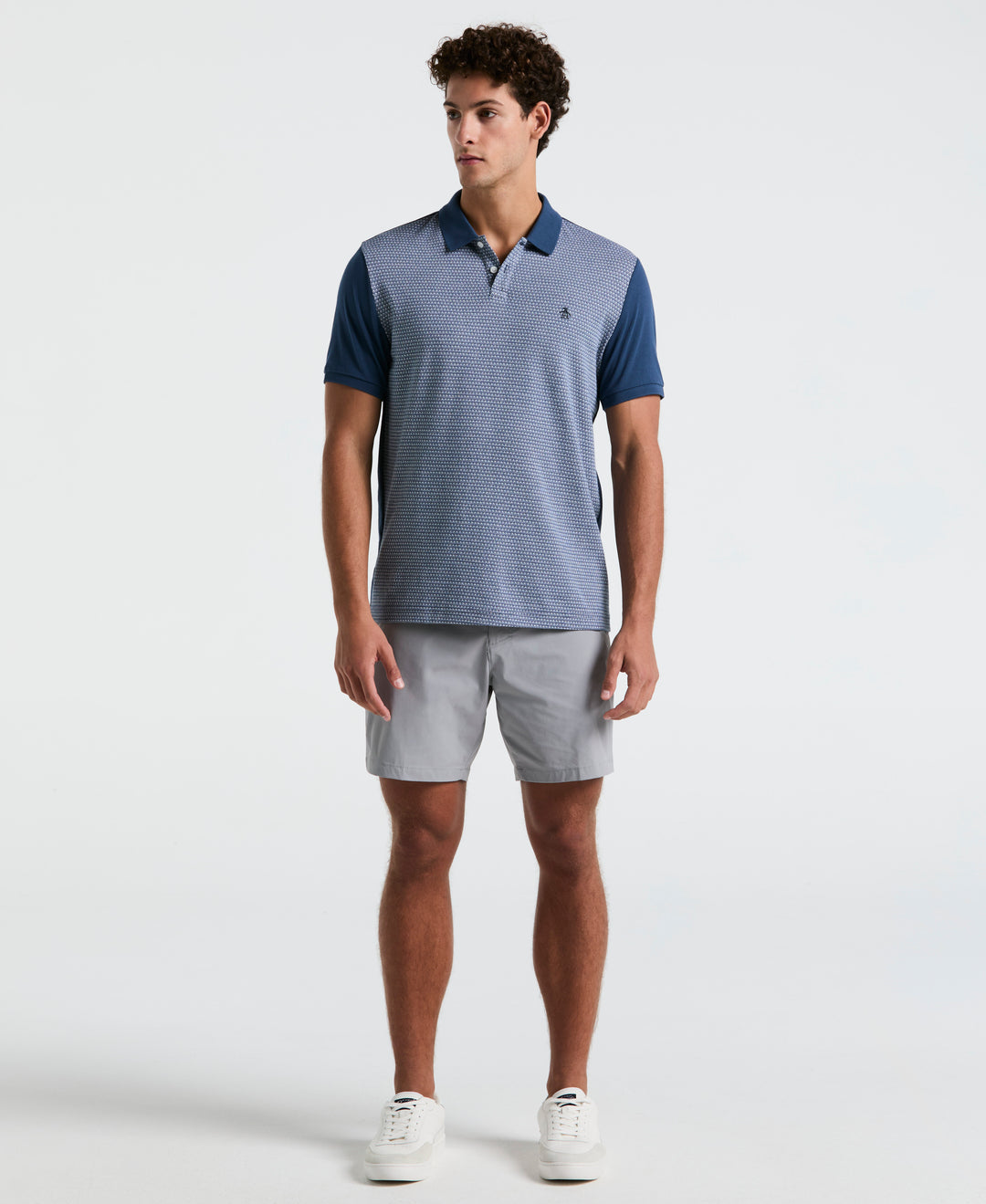 Jacquard Mini Geo Jersey Polo (Sargasso Sea) 