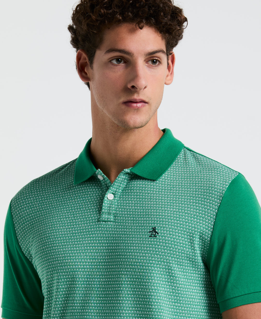 Jacquard Mini Geo Jersey Polo (Cadmium Green) 