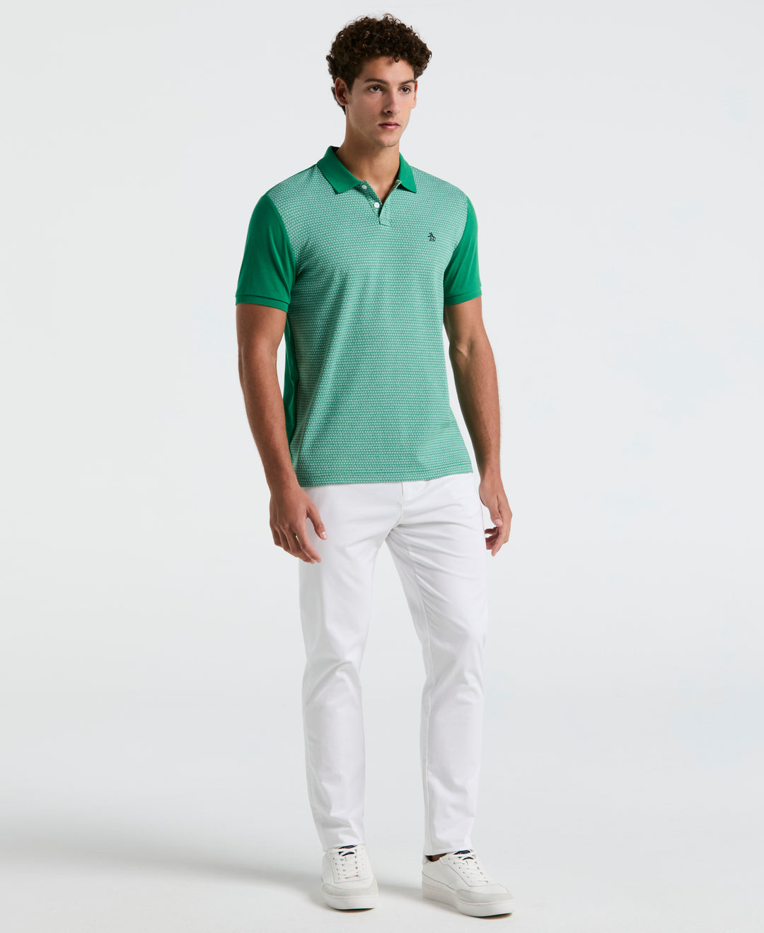 Jacquard Mini Geo Jersey Polo (Cadmium Green) 