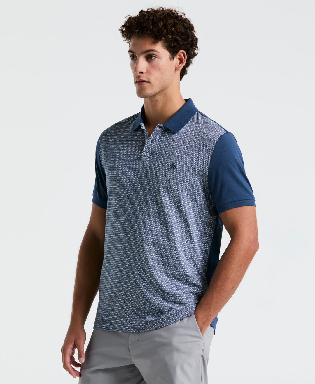 Jacquard Mini Geo Jersey Polo (Sargasso Sea) 