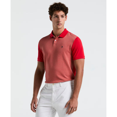 Jacquard Mini Tile Jersey Polo (True Red) 