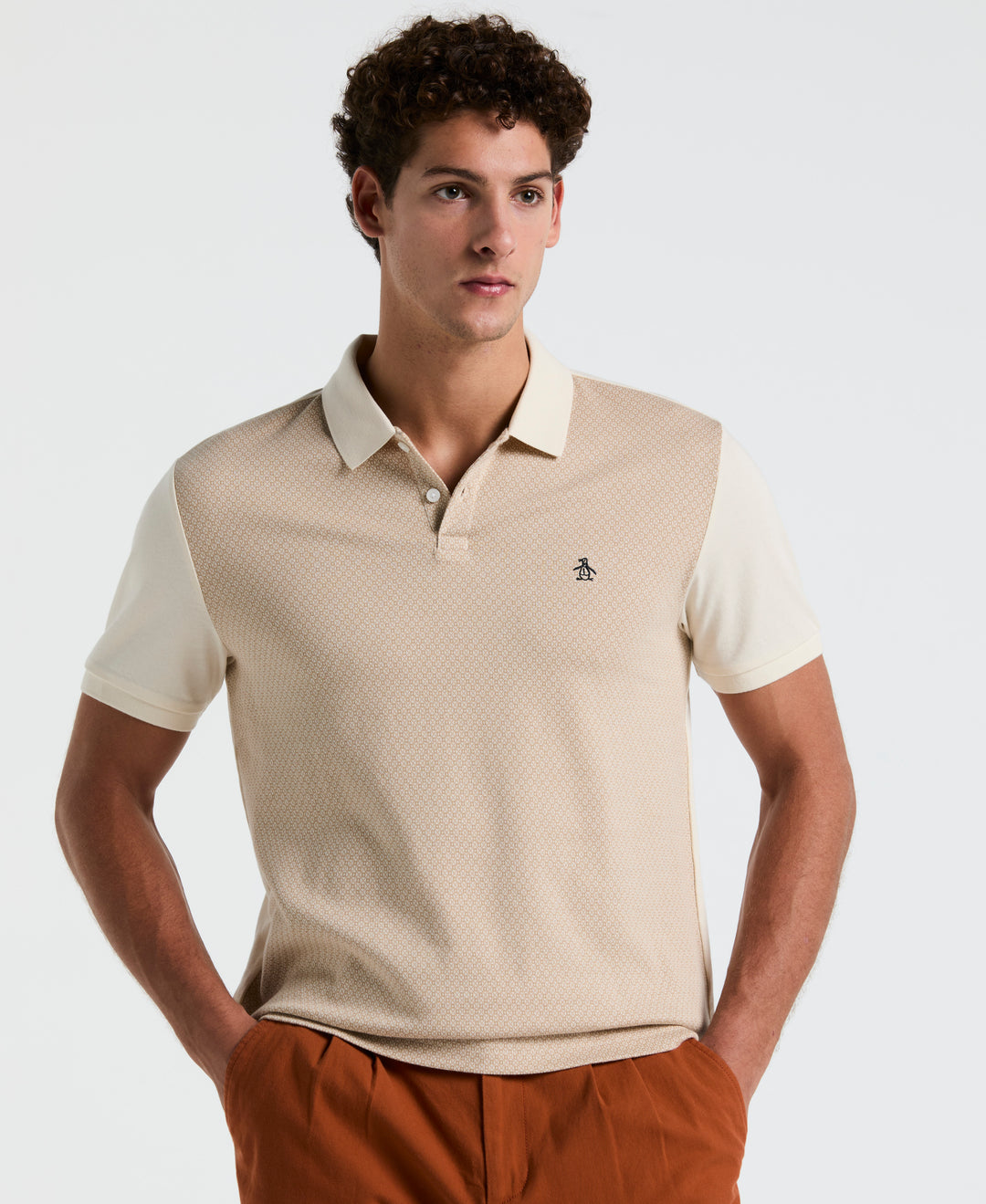 Jacquard Mini Tile Jersey Polo (Birch) 