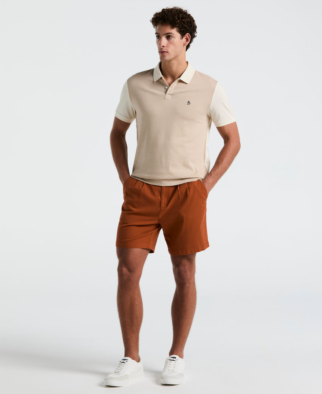 Jacquard Mini Tile Jersey Polo (Birch) 