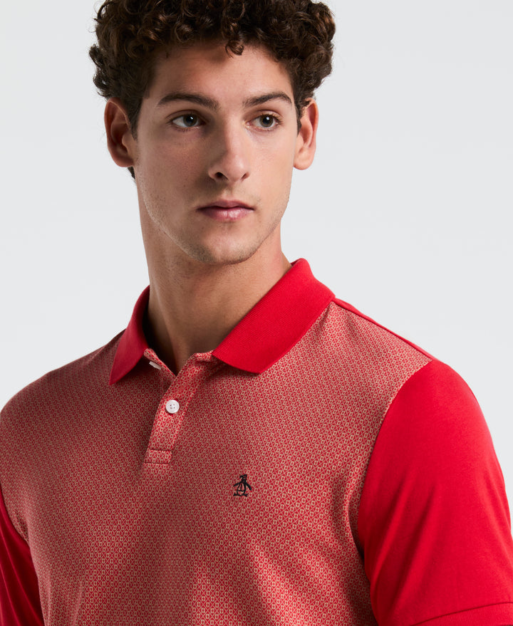 Jacquard Mini Tile Jersey Polo (True Red) 