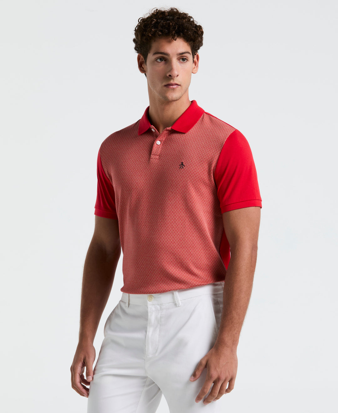 Jacquard Mini Tile Jersey Polo (True Red) 