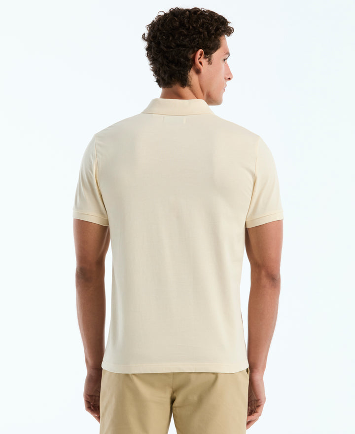 Cotton Jacquard Mini Waves Polo (Birch) 