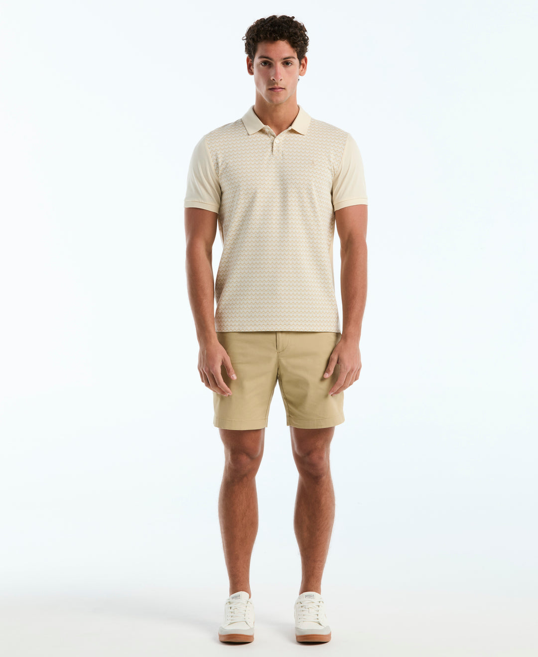 Cotton Jacquard Mini Waves Polo (Birch) 