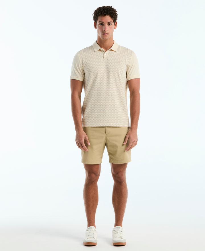 Cotton Jacquard Mini Waves Polo (Birch) 
