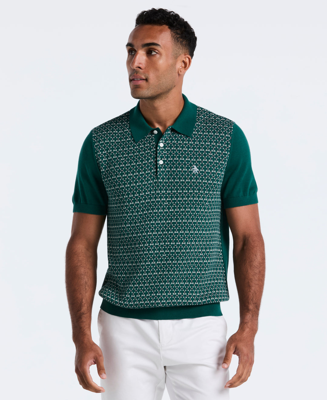 Cotton Jacquard Sweater Polo (Botanical Garden) 