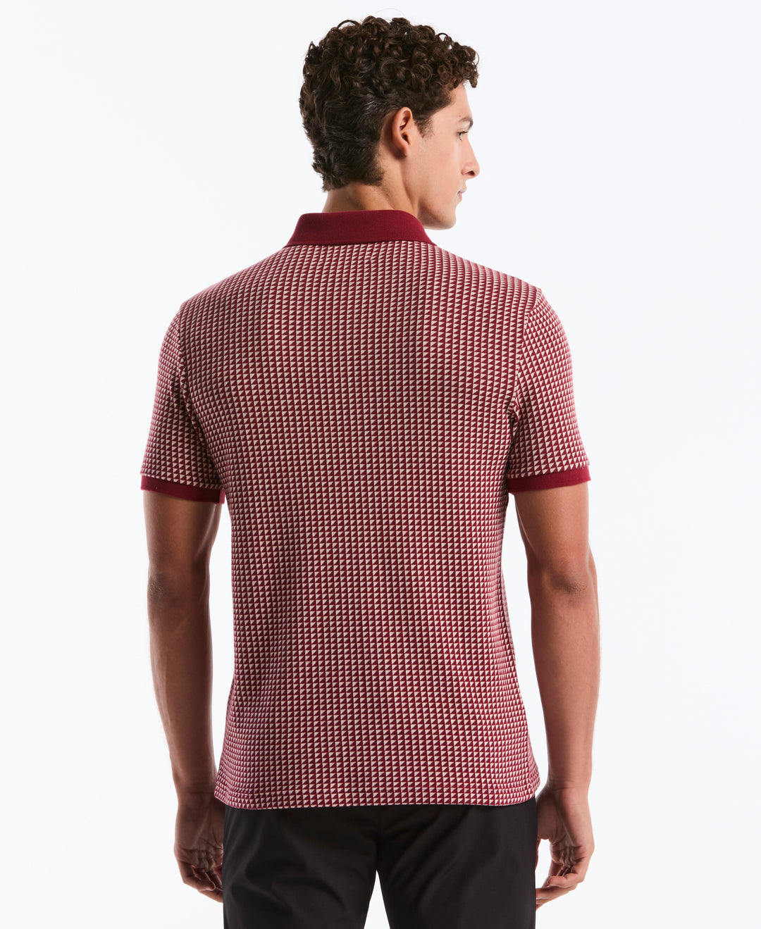 Jacquard Ribbed Triangle Polo-Polos-Original Penguin