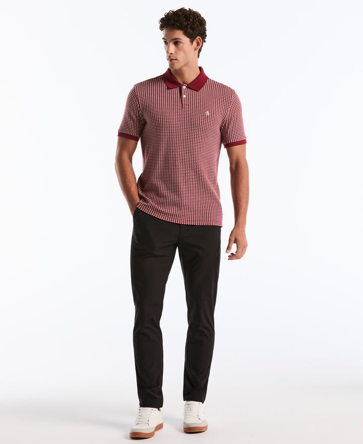 Jacquard Ribbed Triangle Polo-Polos-Original Penguin