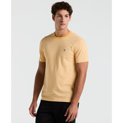 Jacquard Stripe Tee-Tees-Jurassic Gold-XS-Original Penguin